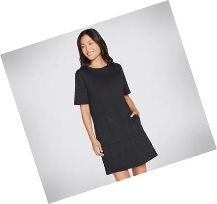 Női Skechers Apparel SKECHLUXE Mindful Ruha Fekete | HU38593