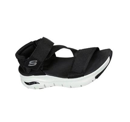 Női Skechers Arch Fit - Alkalmi Retro Szandál Fekete | HU5230W