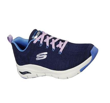 Női Skechers Arch Fit - Comfy Wave Gyalogló Cipő Sötétkék Kék | HU4298L