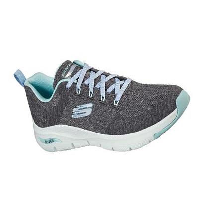 Női Skechers Arch Fit - Comfy Wave Gyalogló Cipő Szürke Türkiz | HU70598