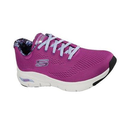 Női Skechers Arch Fit - Floral Blossom Edzőcipő Lila | HU4348L