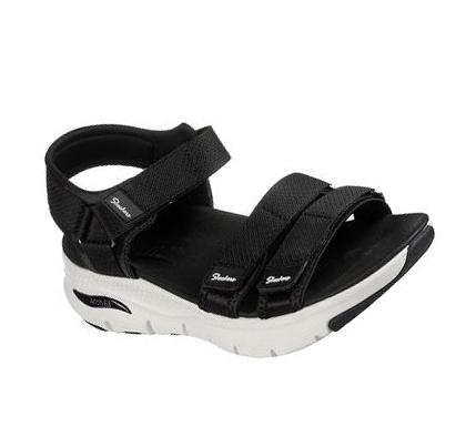 Női Skechers Arch Fit - Fresh Bloom Szandál Fekete | HU5251Q