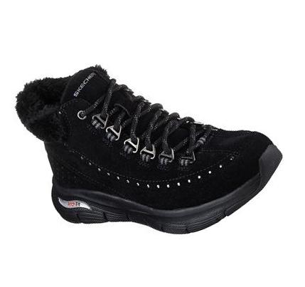 Női Skechers Arch Fit - Goodnight Csizma Fekete | HUI141D
