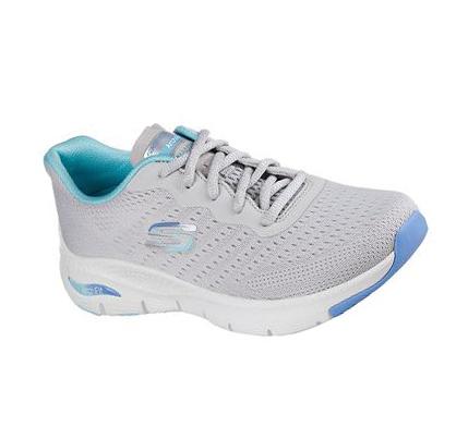 Női Skechers Arch Fit - Infinity Cool Edzőcipő Szürke Kék | HU4398W