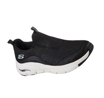 Női Skechers Arch Fit - Keep It Up Slip Ons Fekete Fehér | HU3813D