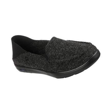 Női Skechers Arch Fit Lounge - Peaceful Papucs Fekete Szürke | HU5928A