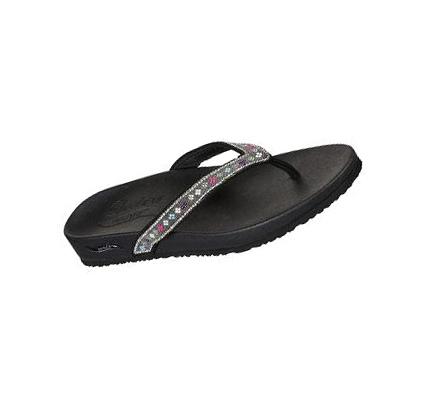Női Skechers Arch Fit Meditation - Day Shimmer Szandál Fekete Színes | HU56280