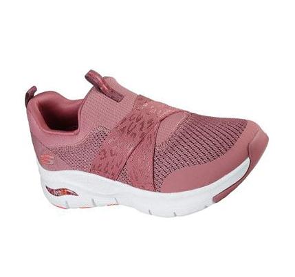 Női Skechers Arch Fit - Modern Rhythm Slip Ons Sötétrózsaszín | HU4498A