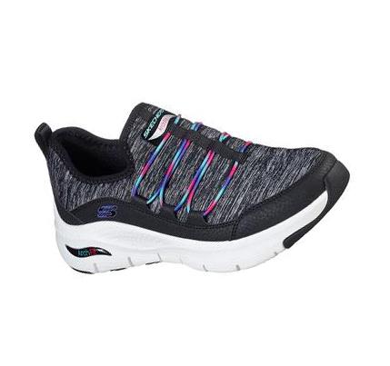 Női Skechers Arch Fit - Rainbow View Gyalogló Cipő Fekete Színes | HU4598B