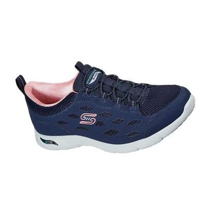 Női Skechers Arch Fit Refine Gyalogló Cipő Sötétkék Korall | HU4449P