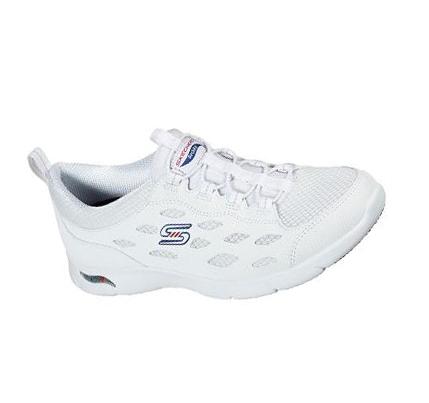 Női Skechers Arch Fit Refine Gyalogló Cipő Fehér Sötétkék | HU4474K