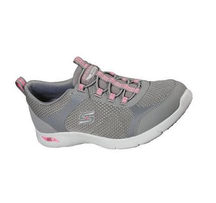 Női Skechers Arch Fit Refine - Her Best Alkalmi Cipő Szürke Rózsaszín | HU4038L