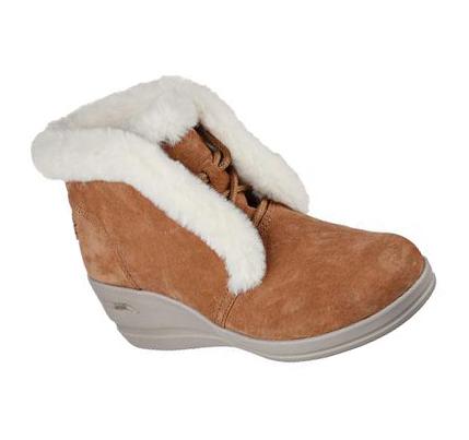 Női Skechers Arch Fit Rise - Luxe Csizma Barna | HUI0773