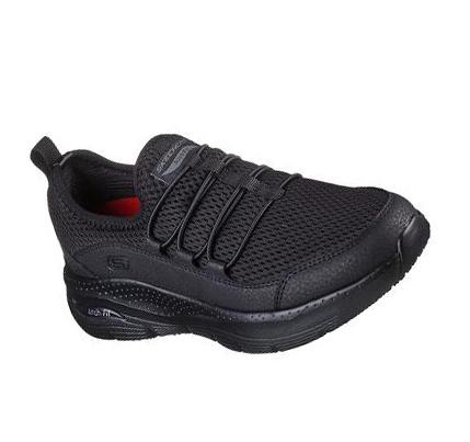 Női Skechers Arch Fit SR - Jitsy Munkacipő Fekete | HU3846A