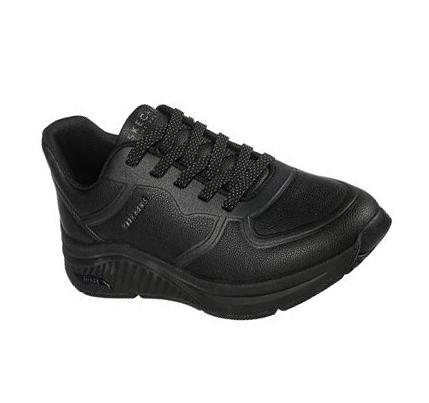 Női Skechers Arch Fit: S-Miles - Mile Makers Alkalmi Cipő Fekete | HU44990