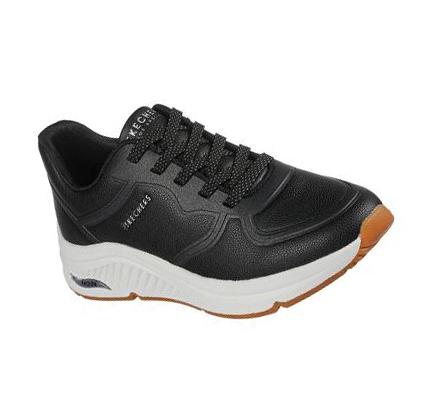 Női Skechers Arch Fit: S-Miles - Mile Makers Alkalmi Cipő Fekete Fehér | HU4524A
