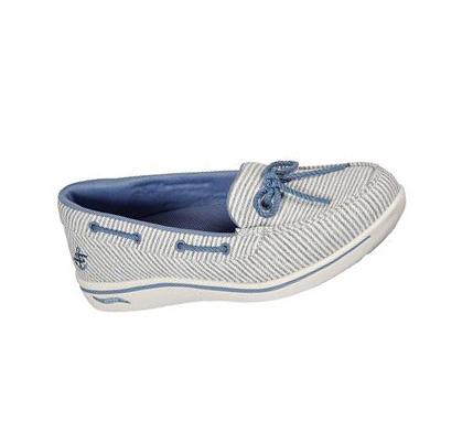 Női Skechers Arch Fit Uplift - Coastal Breeze Slip Ons Kék Fehér | HU4163P