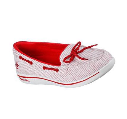 Női Skechers Arch Fit Uplift - Coastal Breeze Slip Ons Piros Fehér | HU4188K