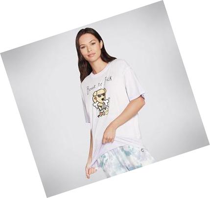 Női Skechers BOBS Apparel Bone To Pick Póló Levendula | HU4519G