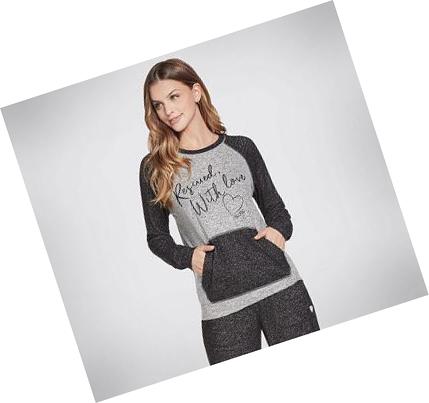 Női Skechers BOBS Apparel With Love Cozy Pullover Póló Szürke | HU4244L