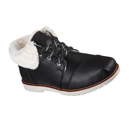 Női Skechers BOBS Chill Lugs - Carefree Cozy Csizma Fekete | HU7588B