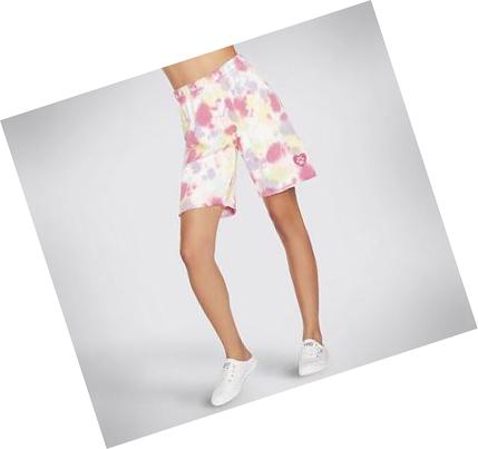 Női Skechers BOBS Confetti Furmuda Rövidnadrág Rózsaszín Színes | HU5844R