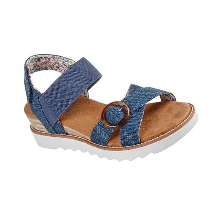Női Skechers BOBS Desert Kiss Hi - Splendid Wonder Éktalpú Cipő Sötétkék | HU3192R