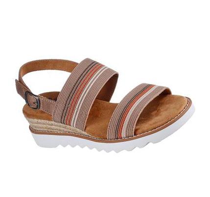 Női Skechers BOBS Desert Kiss Hi - Tea Time Éktalpú Cipő Barna | HU3178L
