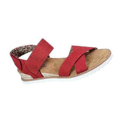 Női Skechers BOBS Desert Kiss - Secret Picnic Szandál Piros | HU52050