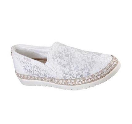 Női Skechers BOBS Flexpadrille 3.0 - Summer Siesta Slip Ons Fehér | HU30210