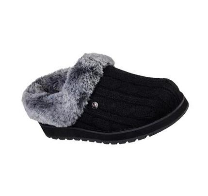 Női Skechers BOBS Keepsakes - Ice Angel Papucs Fekete | HU6380S