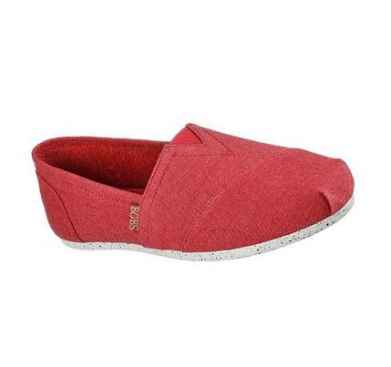 Női Skechers BOBS Plush - Nature's Kiss Slip Ons Piros | HU30990