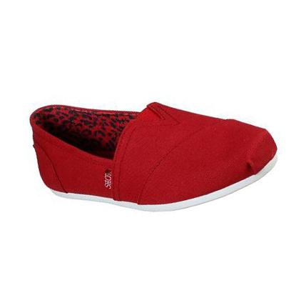 Női Skechers BOBS Plush - Peace and Love Slip Ons Sötétpiros | HU3174K