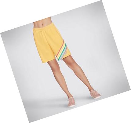 Női Skechers BOBS Rainbow Corner Furmuda Rövidnadrág Sárga | HU5822A