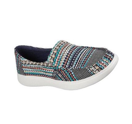 Női Skechers BOBS Skipper - Beach Crush Slip Ons Sötétkék Színes | HU65790