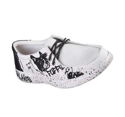 Női Skechers BOBS Skipper - Expressive Pup Slip Ons Fehér Fekete | HUI088B