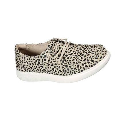 Női Skechers BOBS Skipper - Port Jefferson Slip Ons Leopárd | HU3274A