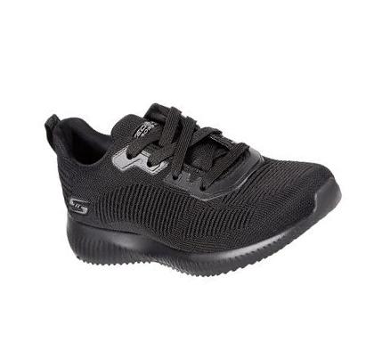 Női Skechers BOBS Sport Squad - Tough Talk Tornacipő Fekete | HU6659P