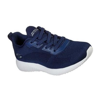 Női Skechers BOBS Sport Squad - Tough Talk Tornacipő Sötétkék | HU6672C