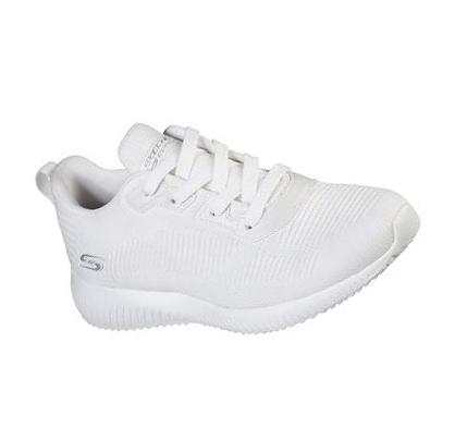 Női Skechers BOBS Sport Squad - Tough Talk Tornacipő Fehér | HUI423E