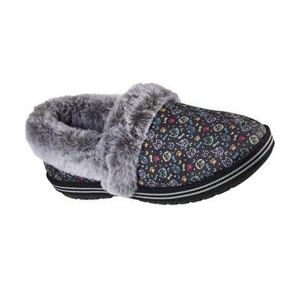 Női Skechers BOBS Too Cozy - Blizzard Bits Papucs Fekete Színes | HU6326L