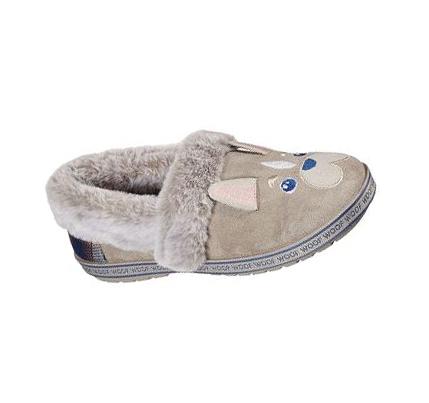 Női Skechers BOBS Too Cozy - Dog-Attitude Papucs Szürke Barna | HU63300
