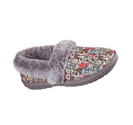 Női Skechers BOBS Too Cozy - Snuggle Rovers Papucs Szürke Színes | HU6301X