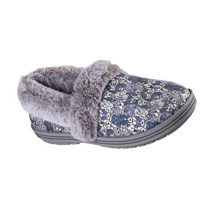 Női Skechers BOBS Too Cozy - Woof Lodge Papucs Sötétkék Színes | HU63058