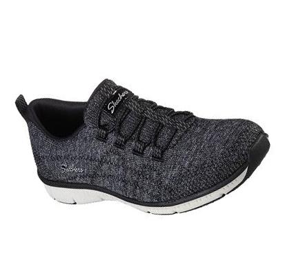 Női Skechers Be-Cool - Mood Boost Slip Ons Fekete Fehér | HUA8460