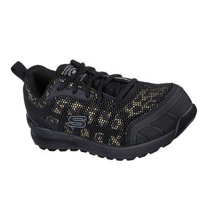 Női Skechers Bulklin - Lyndale Comp Toe Munkacipő Fekete Leopárd | HU5921E