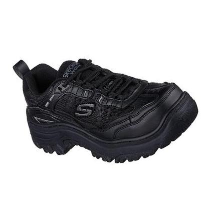 Női Skechers Burgin - Hazardville Comp Toe Munkacipő Fekete | HU60718