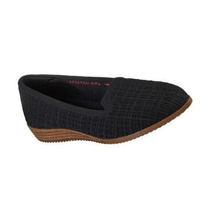 Női Skechers Cleo Sawdust Flats Fekete | HUA9518