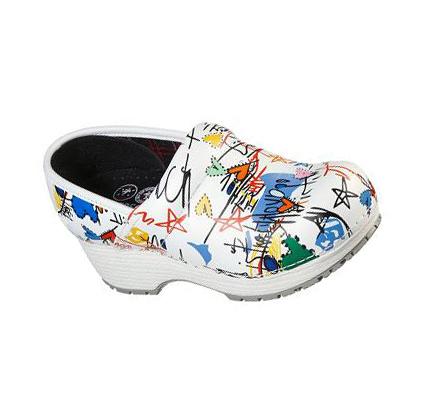 Női Skechers Clog SR - Candaba Munkacipő Fehér Színes | HU5221G