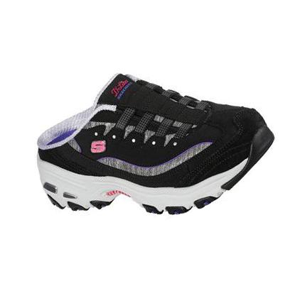 Női Skechers D'Lites - Comfy Cloud Slip Ons Fekete Lila | HU3349G